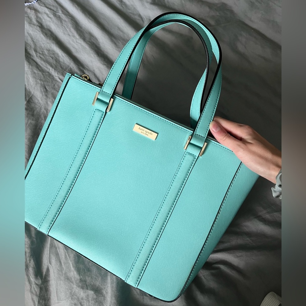 Kate Spade Newbury Lane saffiano leather Briar Tote light blue, wallet included